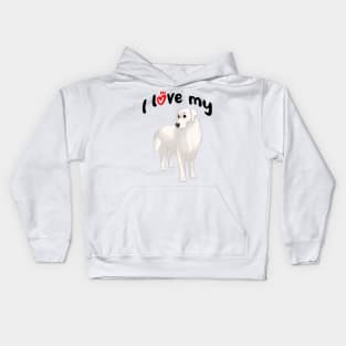 I Love My Great Pyrenees Dog Kids Hoodie